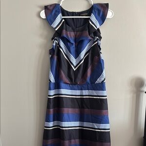 Striped Blue and Black Women's Dress